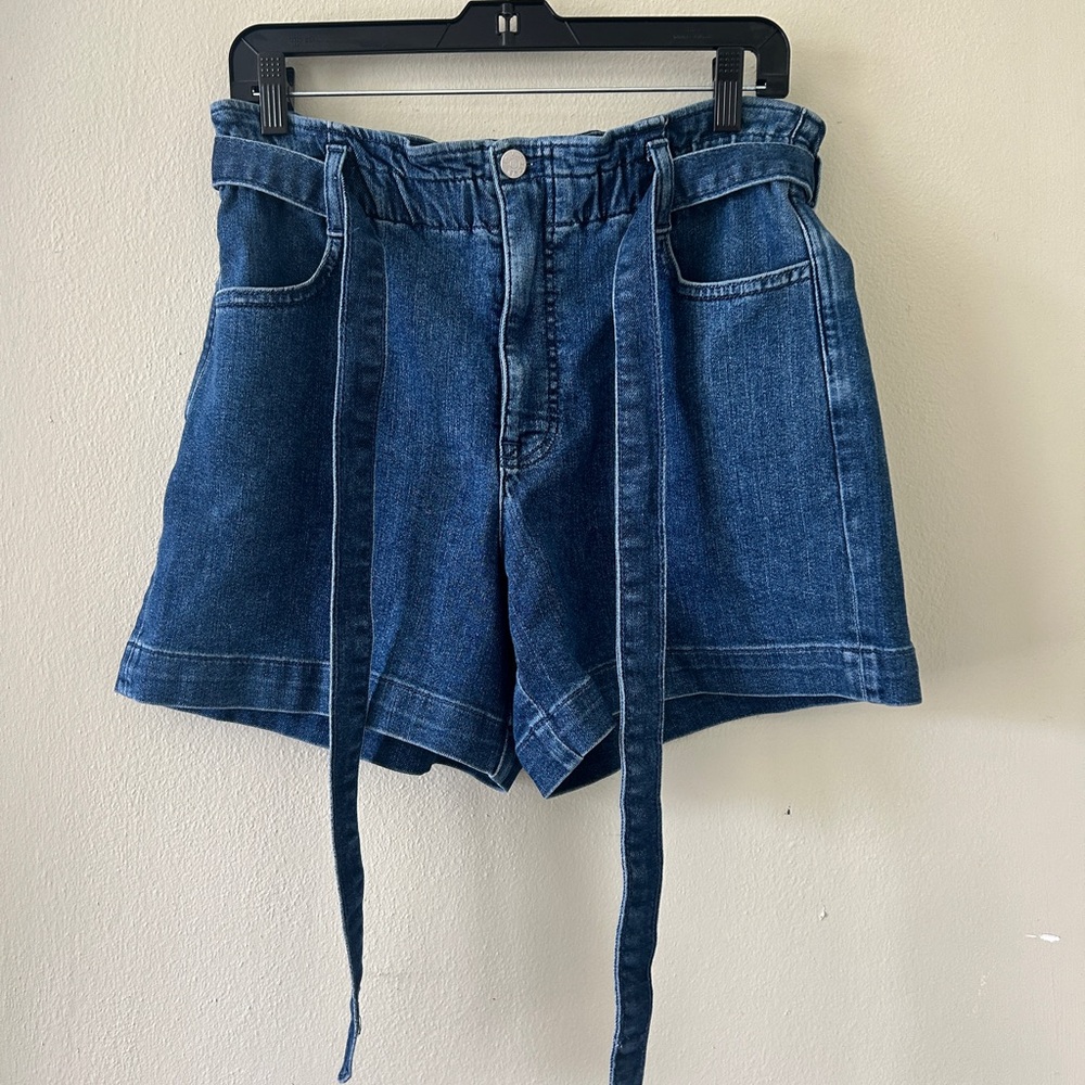 J. Crew Blue Denim Tie-Waist Shorts